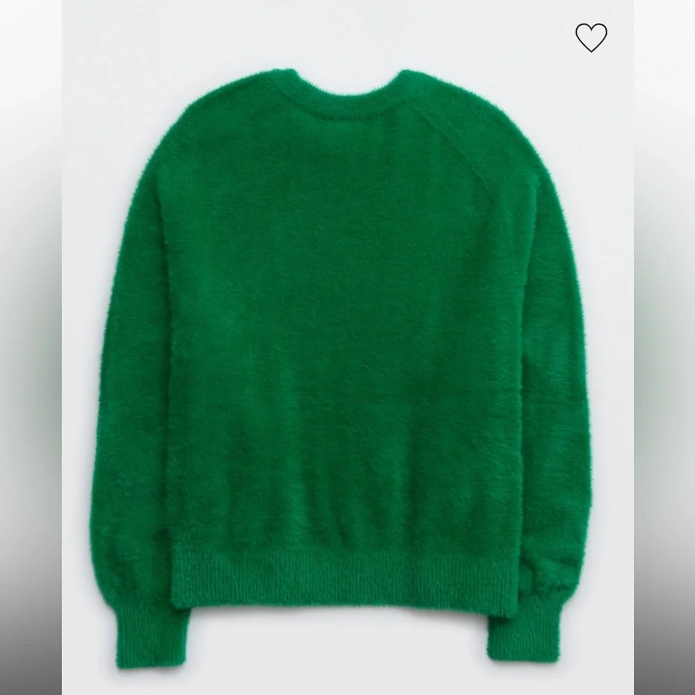 NWT- Aerie Flurry Oversized Crew Sweater- Kelly‎ green- small